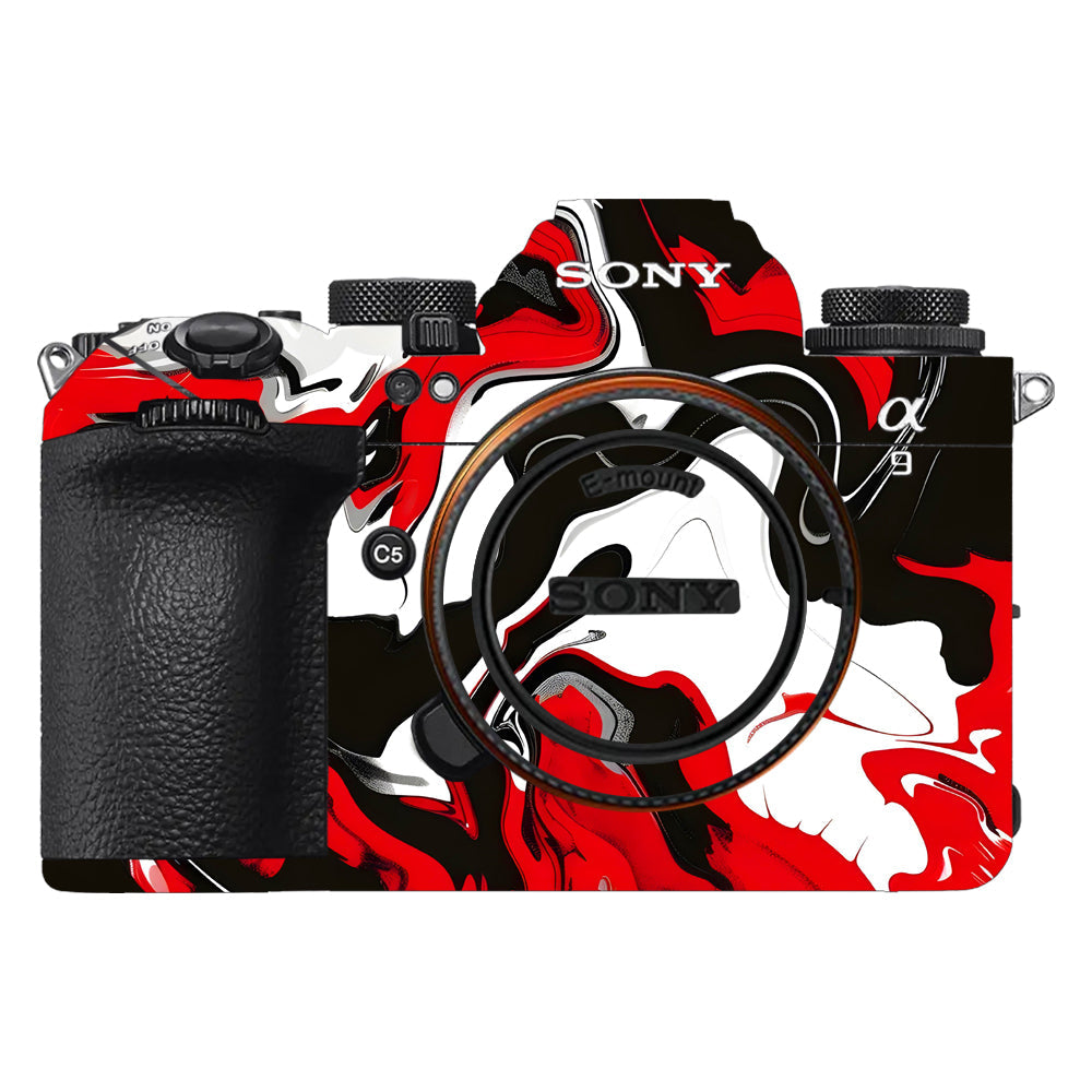 Scarlet and White Motion Sony A9III Camera Skins