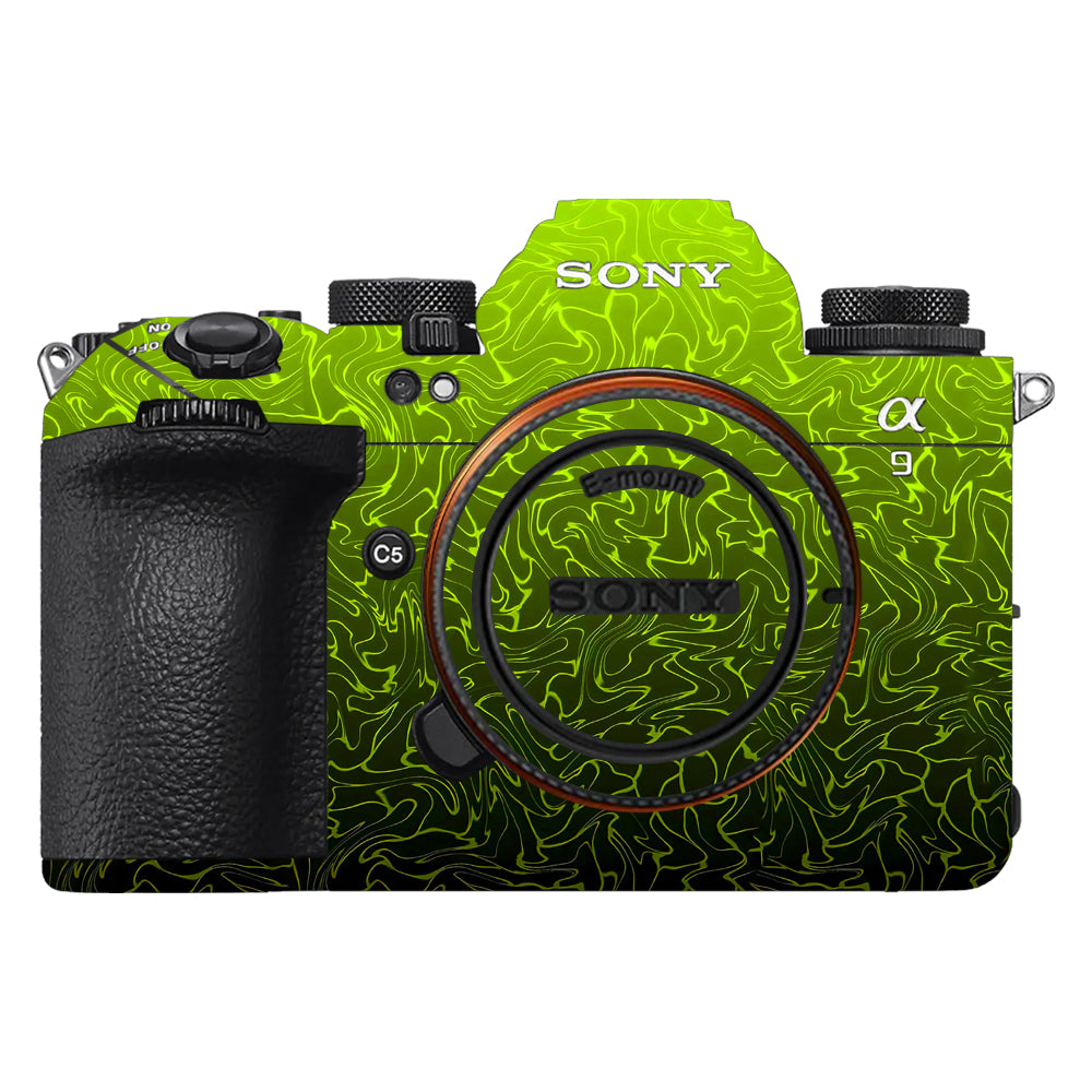 Lime Yellow to Black Gradient Sony A9III Camera Skins