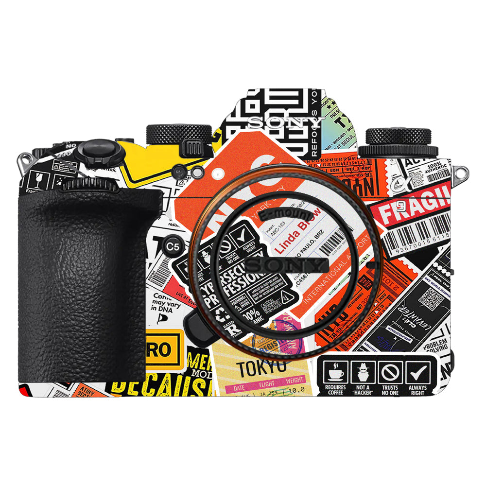 Tech Aesthetic Sticker Collage Sony A9III Camera Skins