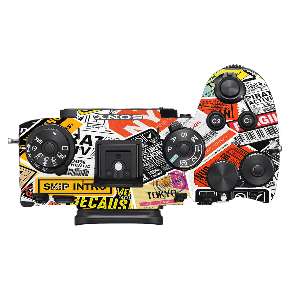 Tech Aesthetic Sticker Collage Sony A9III Camera Skins