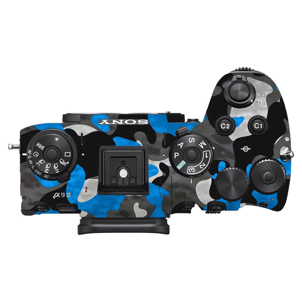 Blue Grey Camo Sony A9III Camera Skins