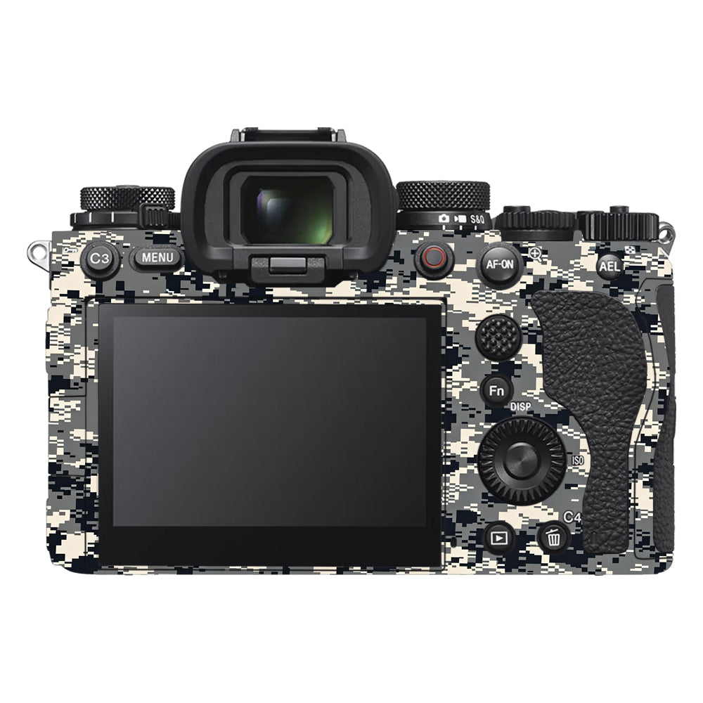 Grey Black Pixel Sony A9III Camera Skins