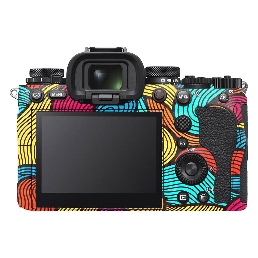 Retro Colorful Doodle Art Pattern Sony A9III Camera Skin