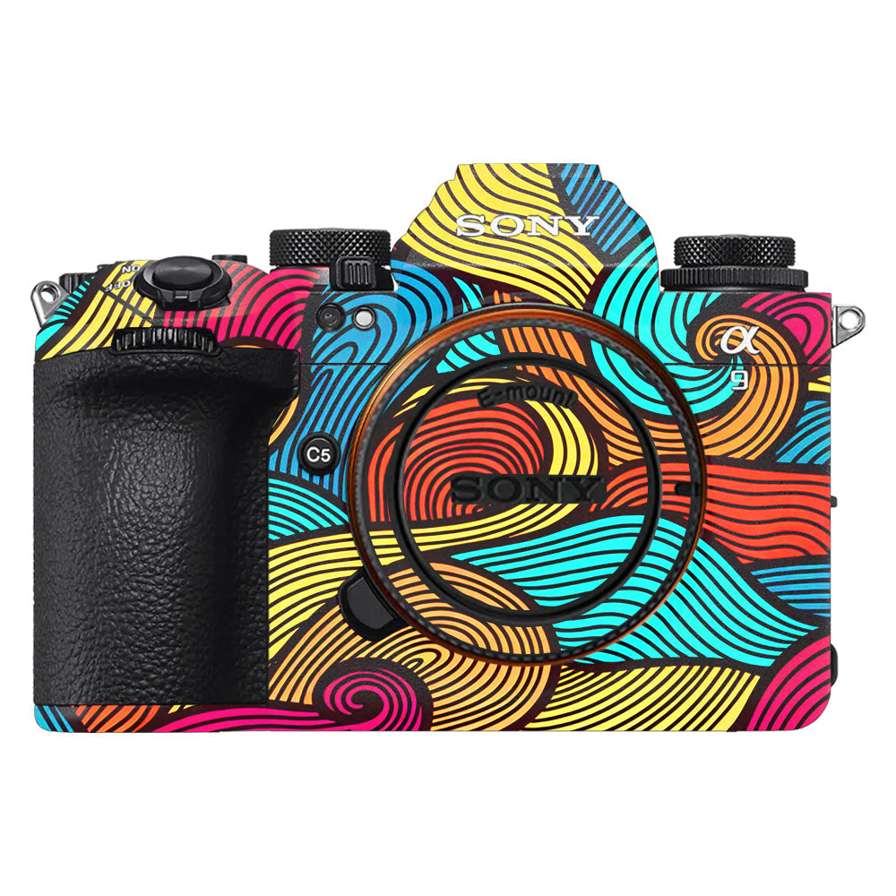 Retro Colorful Doodle Art Pattern Sony A9III Camera Skin