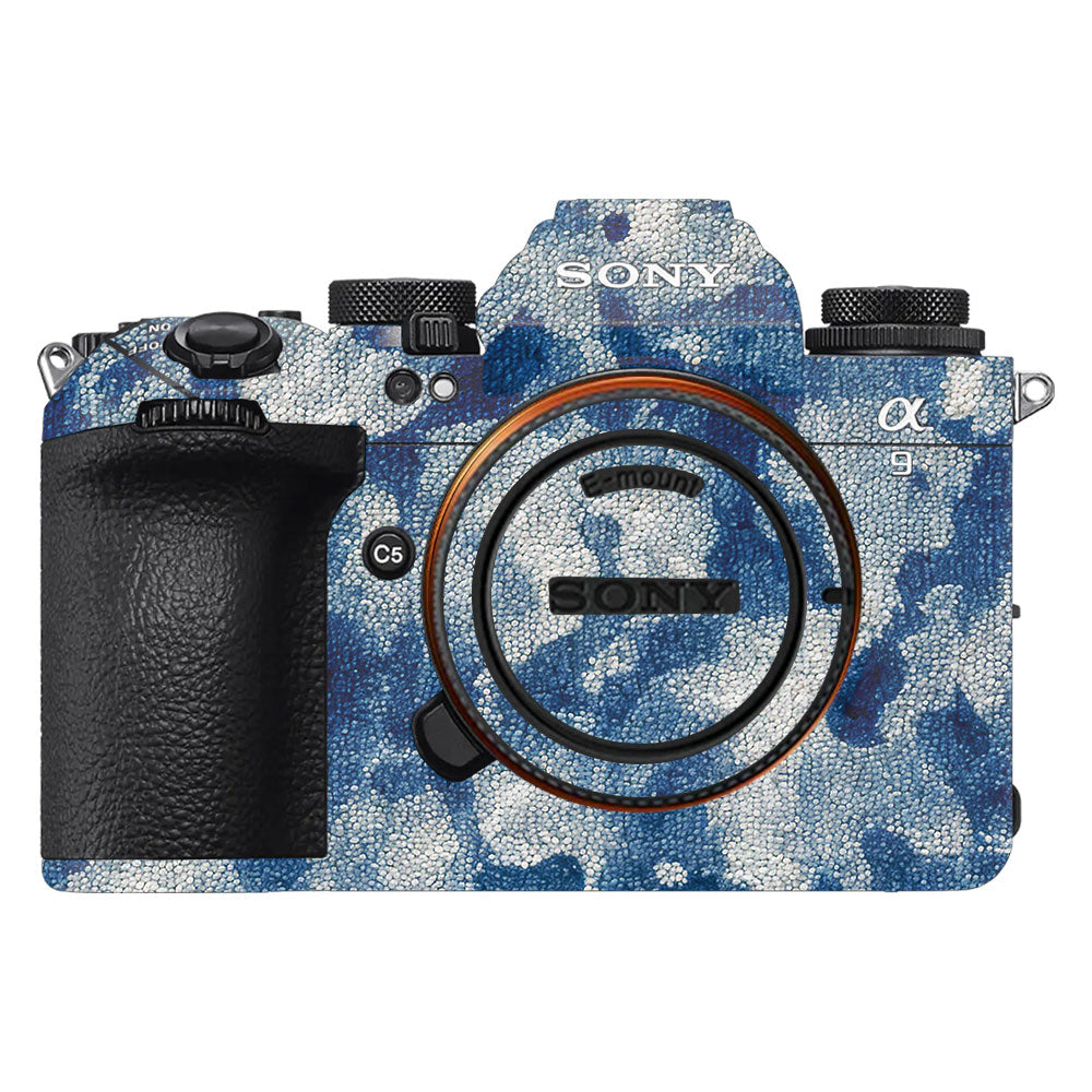 Blue Watercolor Fabric Sony A9III Camera Skin