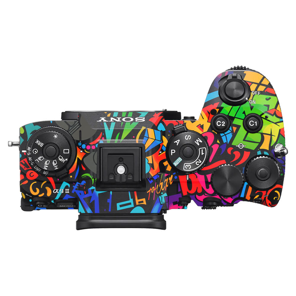 Colorful Urban Street Art Lettering Sony A9III Camera Skin