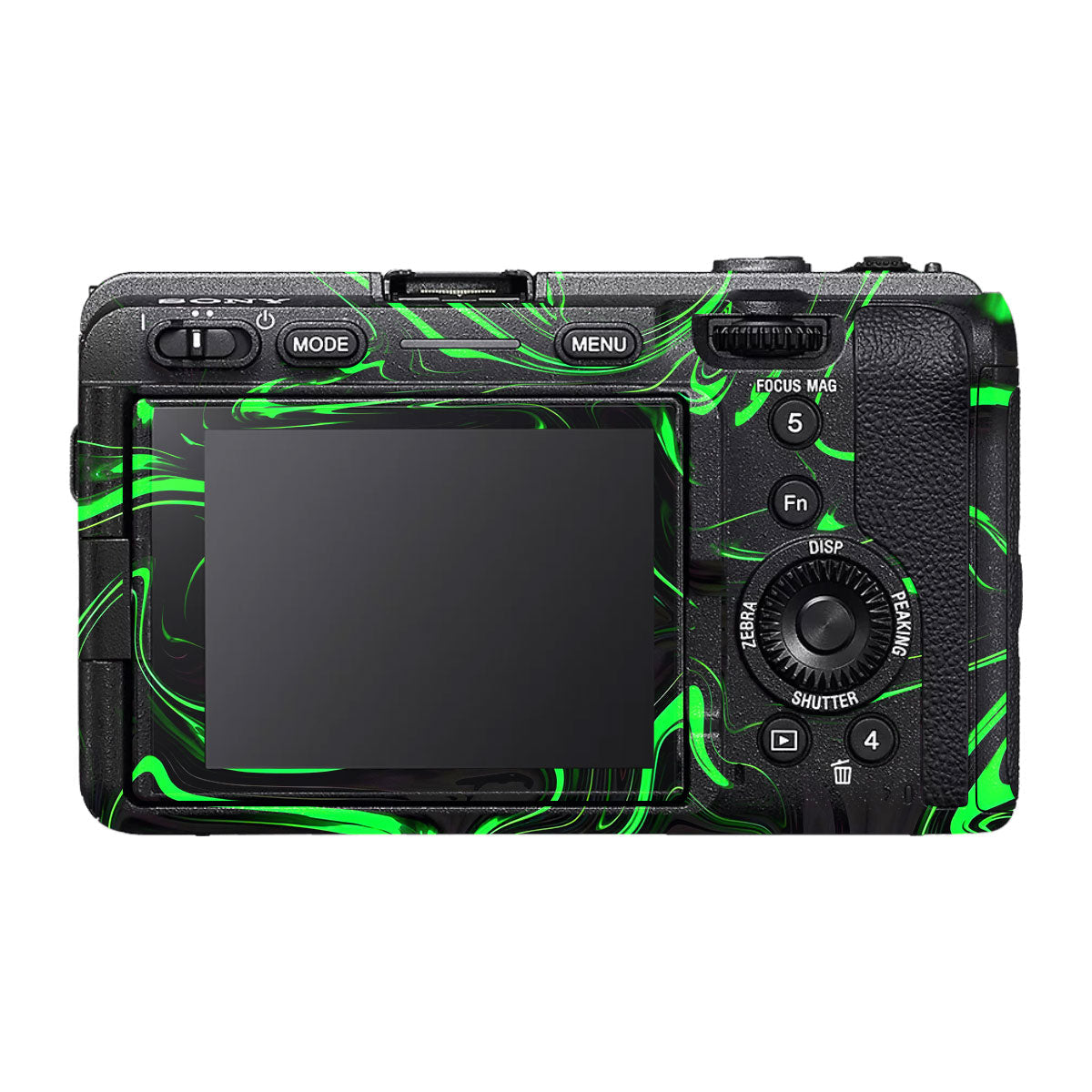 Green Liquid Pattern Sony FX30 Camera Skin
