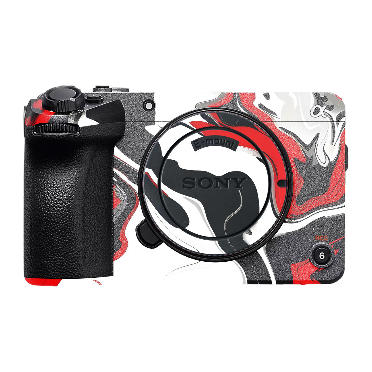 Scarlet and White Motion Sony FX30 Camera Skin
