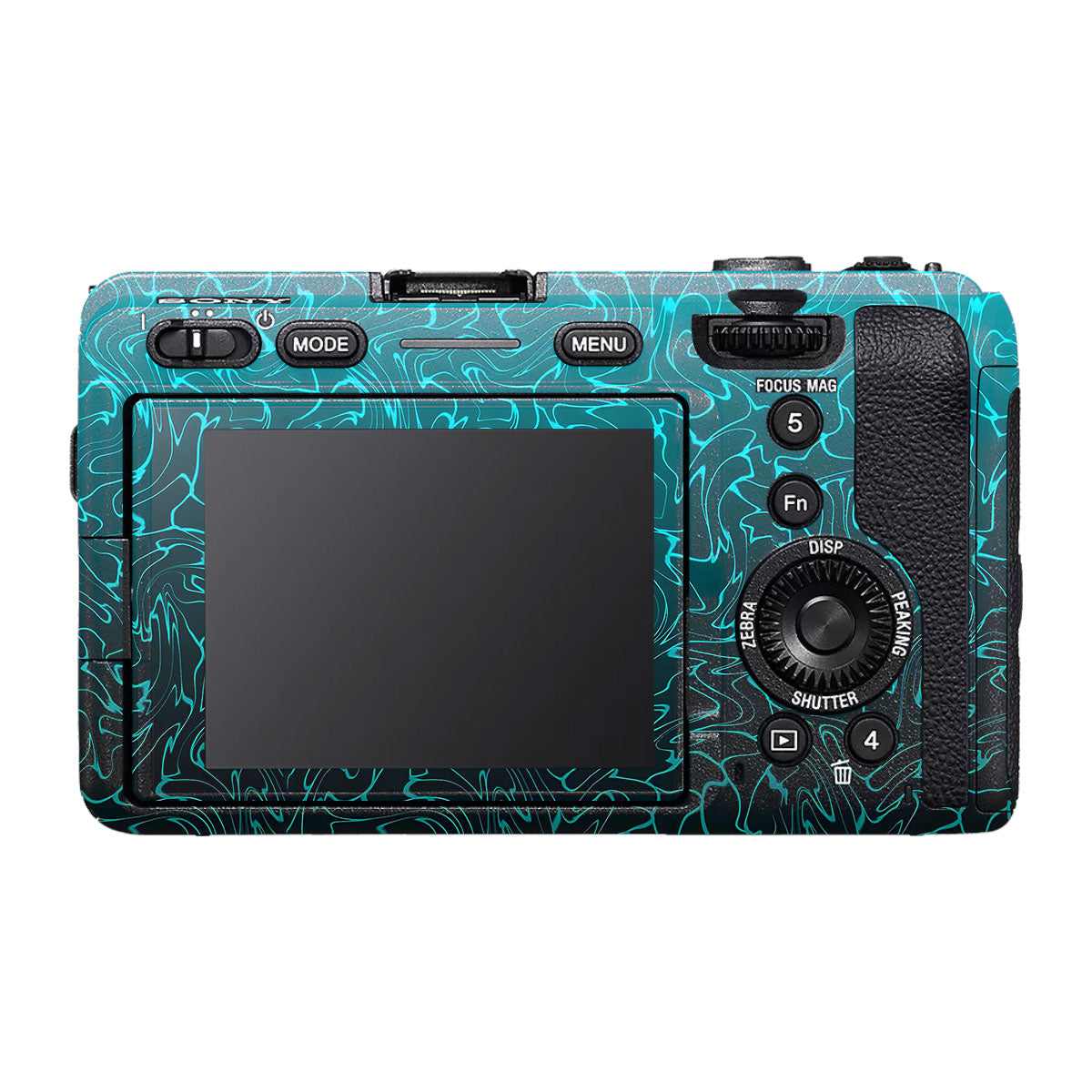 Cyan Blue to Black Gradient Sony FX30 Camera Skin