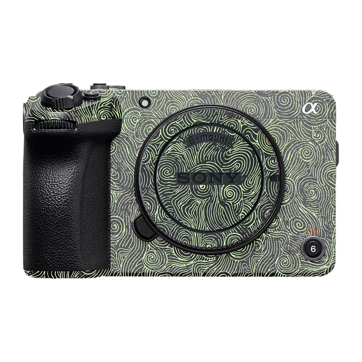 Green Spirals Sony FX30 Camera Skin
