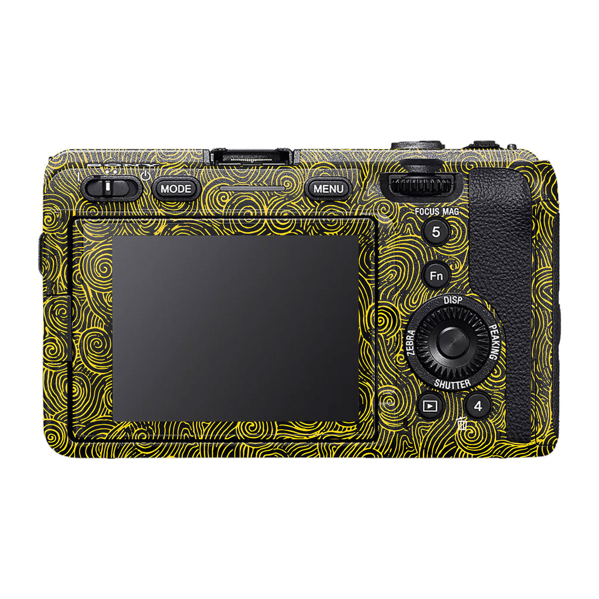 Yellow Spirals Sony FX30 Camera Skin