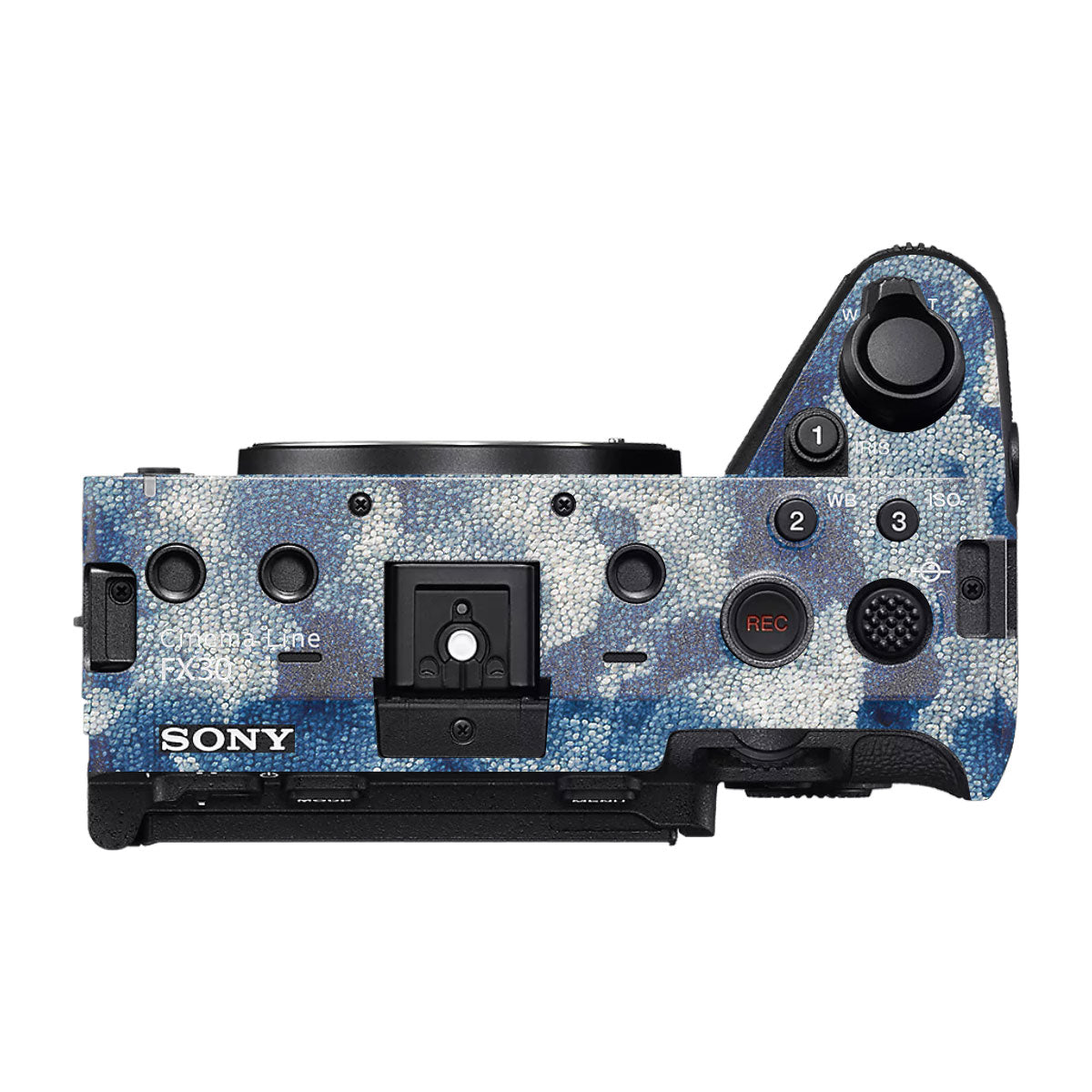 Blue Watercolor Fabric Sony FX30 Camera Skin