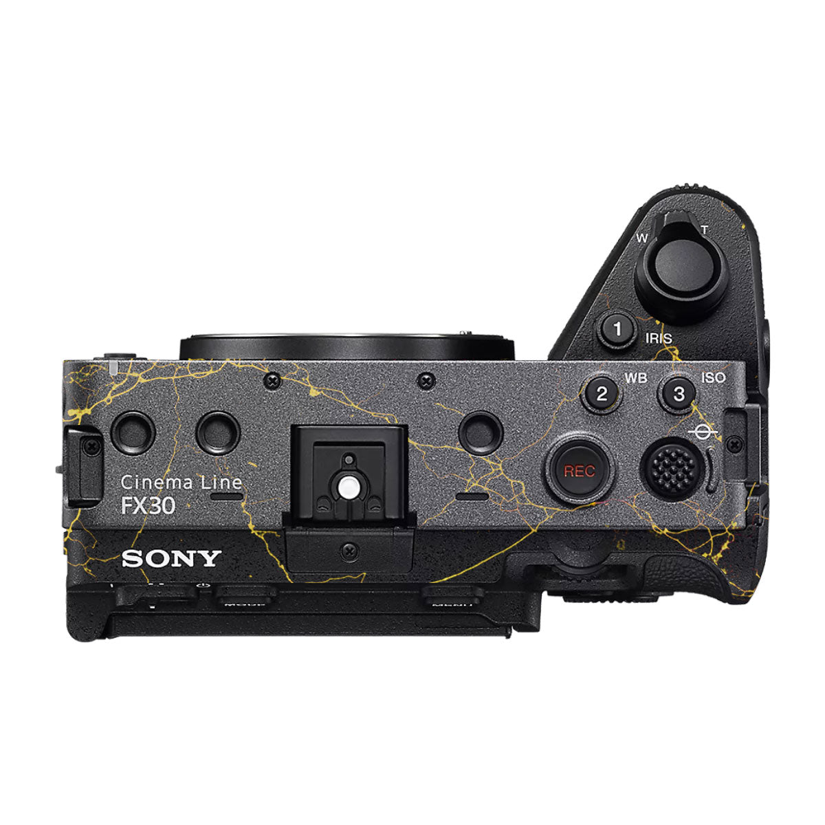 Electric Gold Veins Sony FX30 Camera Skin