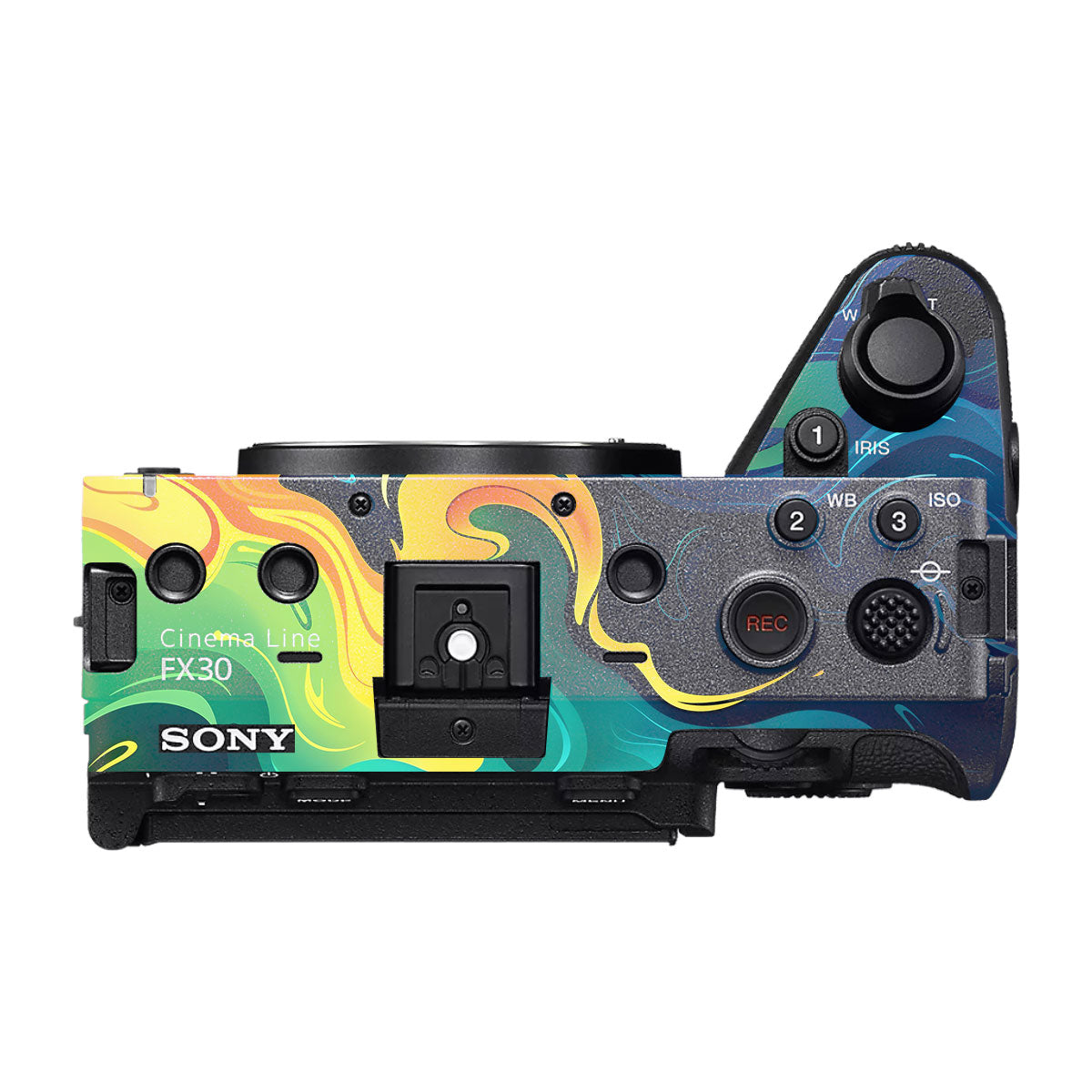 Rainbow Liquid Fusion Sony FX30 Camera Skin