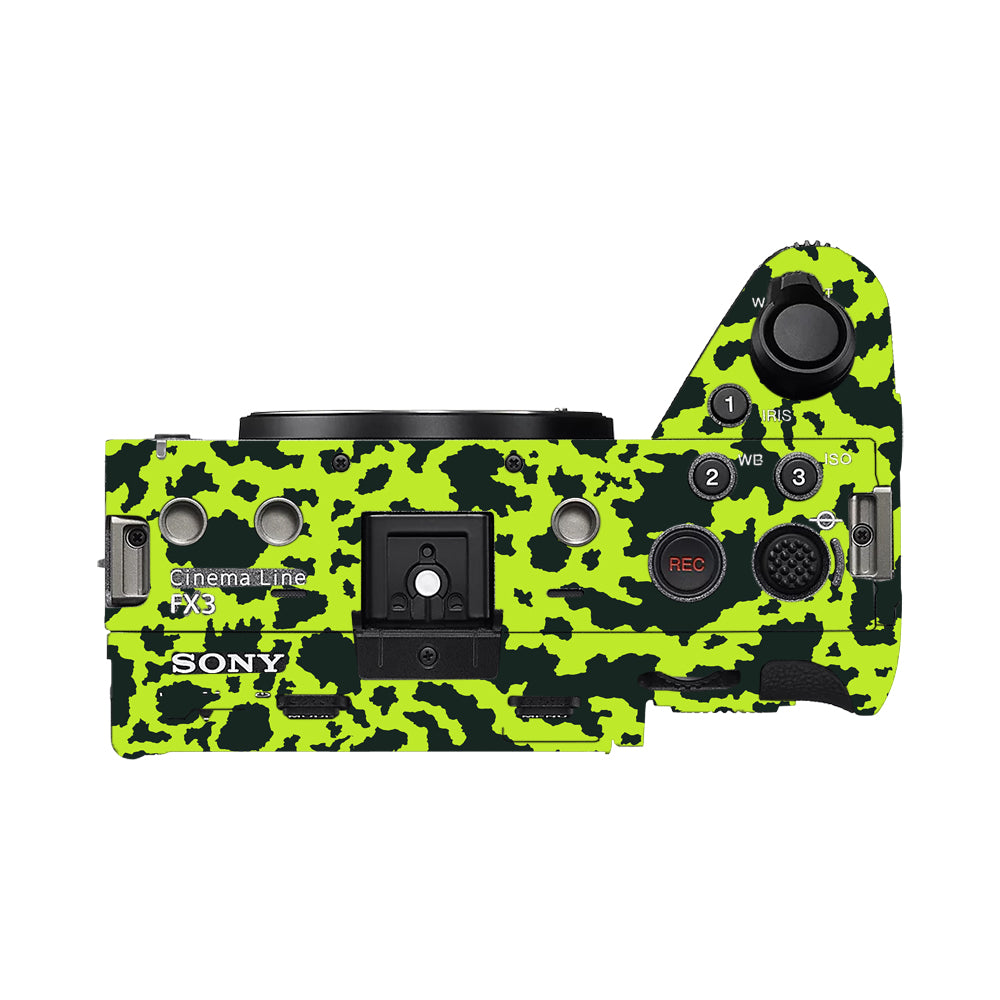 Neon Green Splatter Sony FX3 Camera Skins