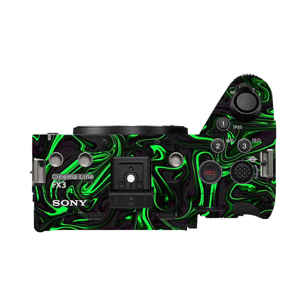 Green Liquid Pattern Sony FX3 Camera Skins