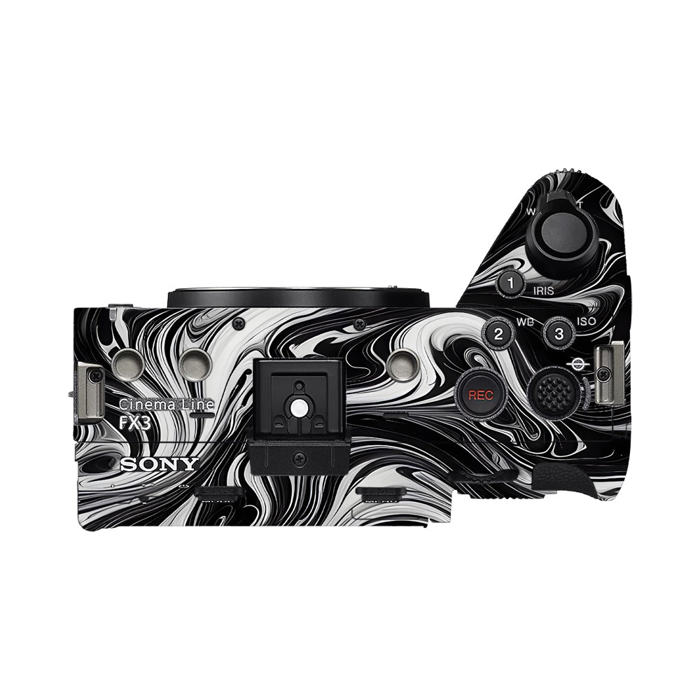 Black and White Marble Sony FX3 Camera Skins
