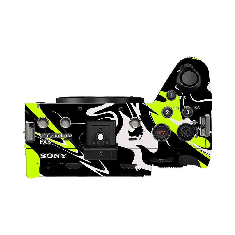 Neon Green and Black Pattern Sony FX3 Camera Skins
