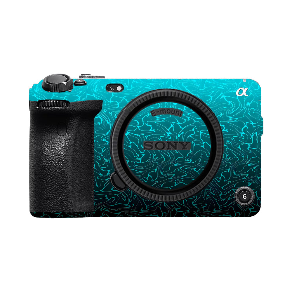 Cyan Blue to Black Gradient Sony FX3 Camera Skins