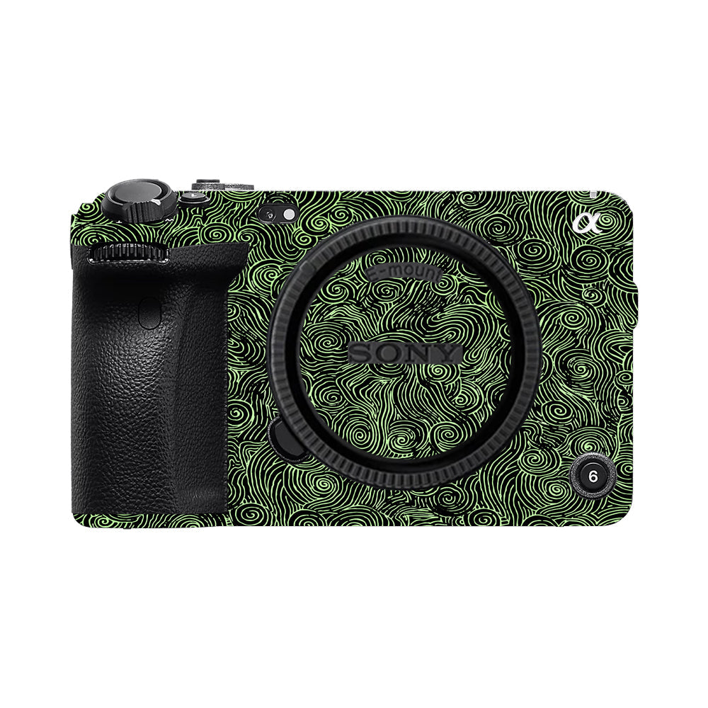 Green Spirals Sony FX3 Camera Skins