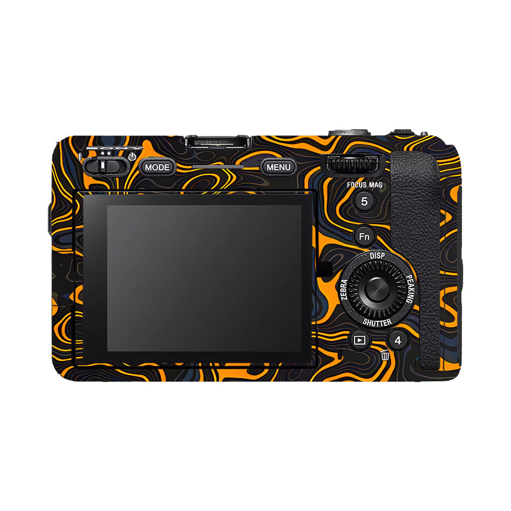 Amber Topographic Waves Sony FX3 Camera Skins