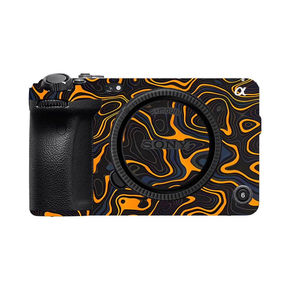 Amber Topographic Waves Sony FX3 Camera Skins