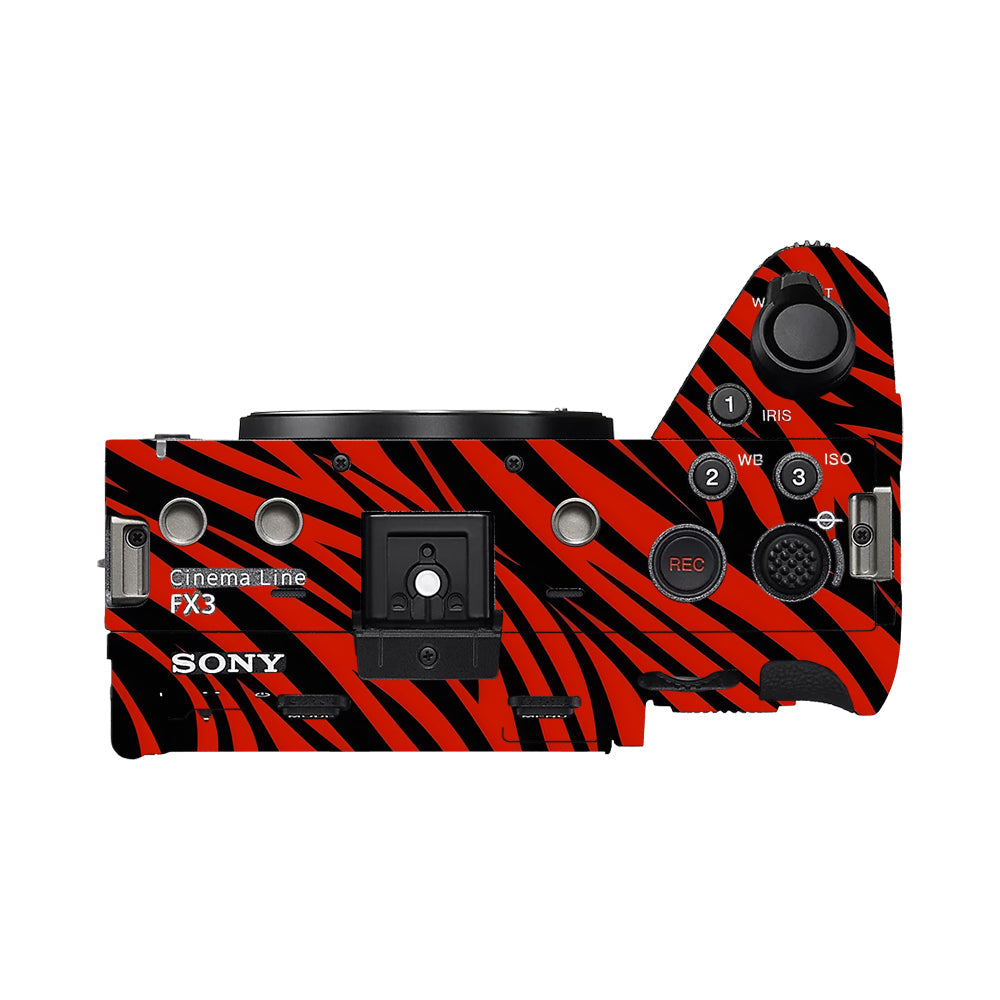 Red and Black Stripes Sony FX3 Camera Skins