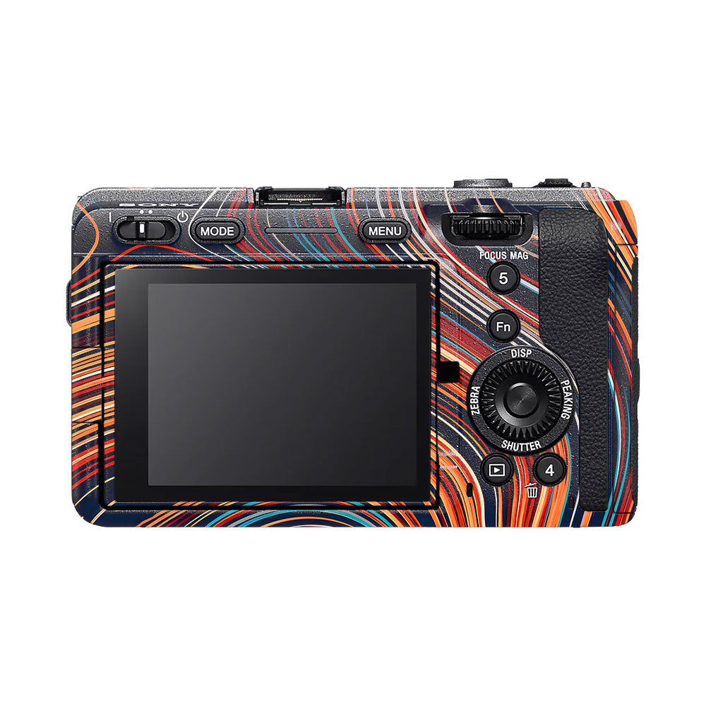 Retro Abstract Striped Swirl Sony FX3 Camera Skin