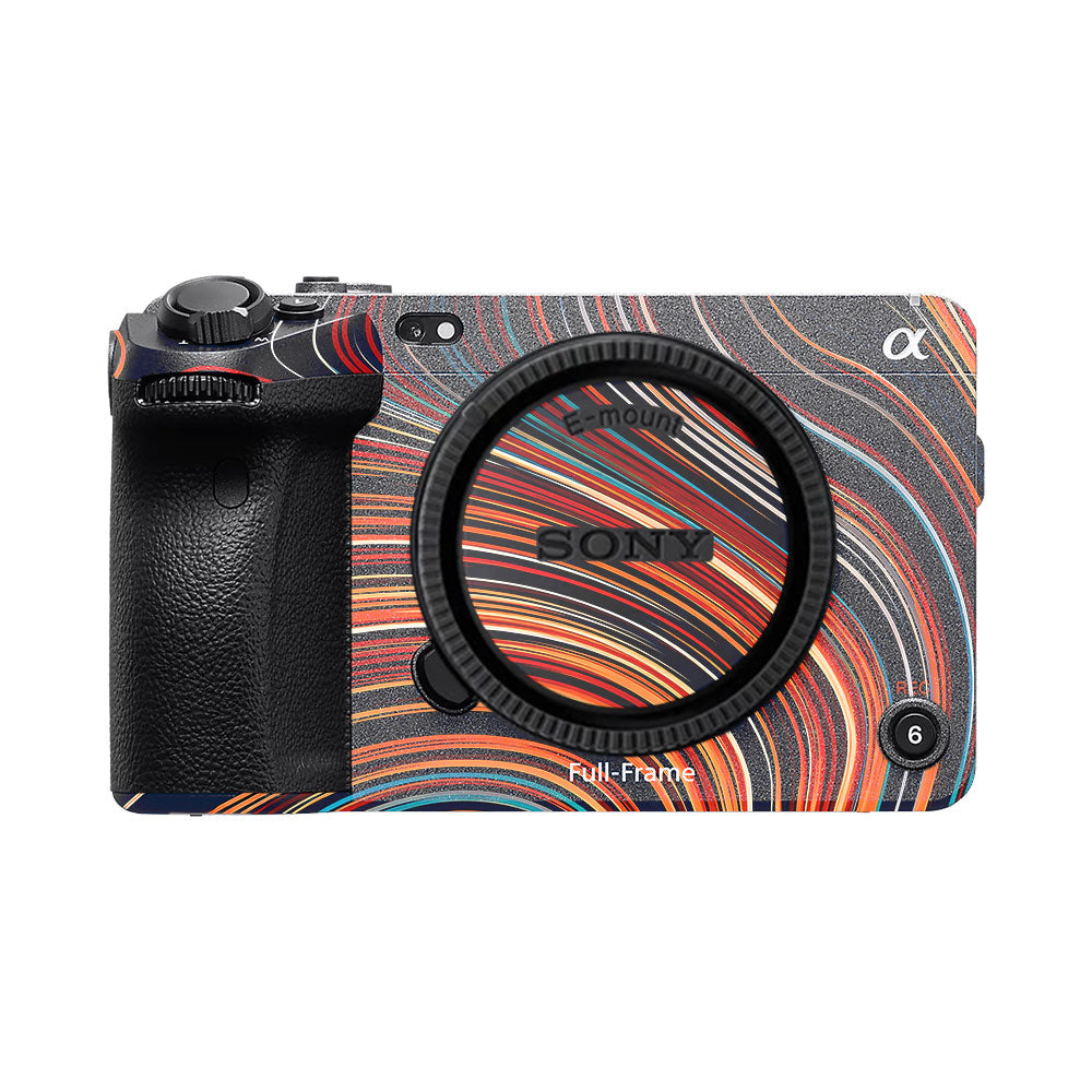 Retro Abstract Striped Swirl Sony FX3 Camera Skin