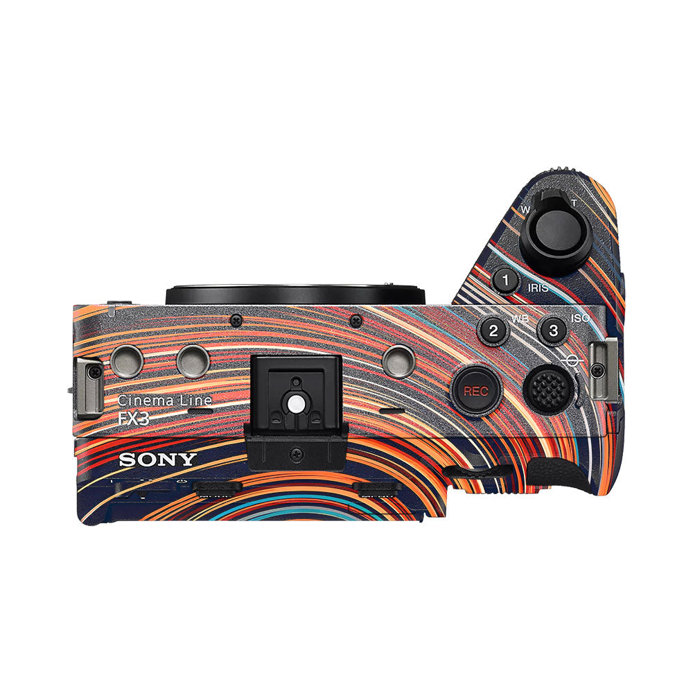 Retro Abstract Striped Swirl Sony FX3 Camera Skin