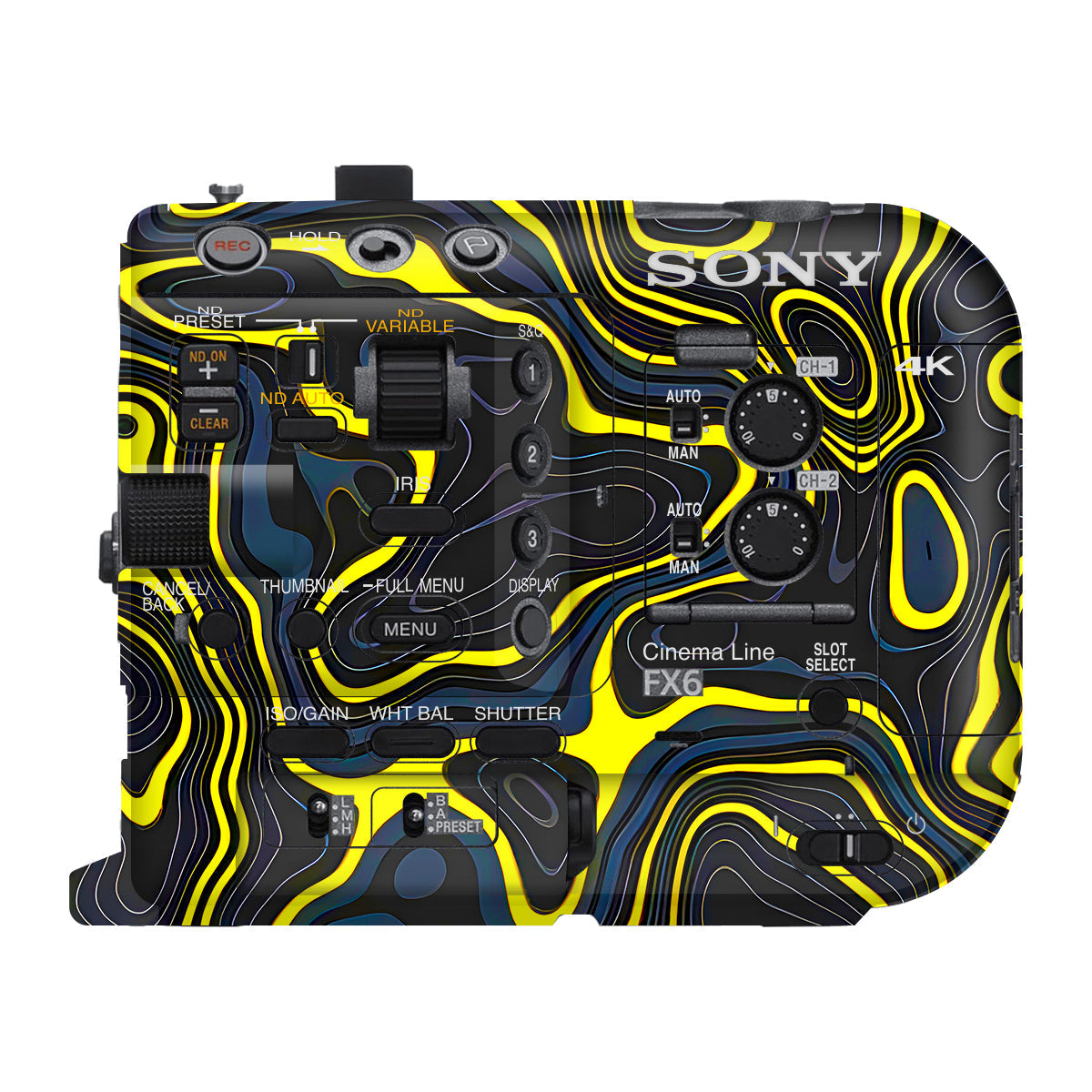 Neon Lava Contours Sony FX6 Camera Skin