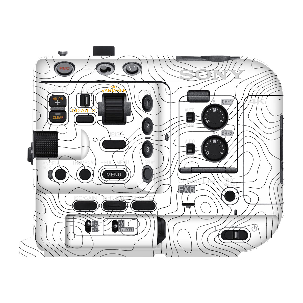 White Contour Design Sony FX6 Camera Skin
