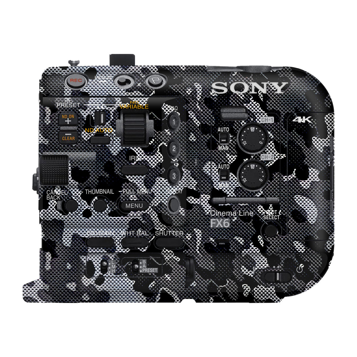 Stealth Grey Camo Sony FX6 Camera Skin