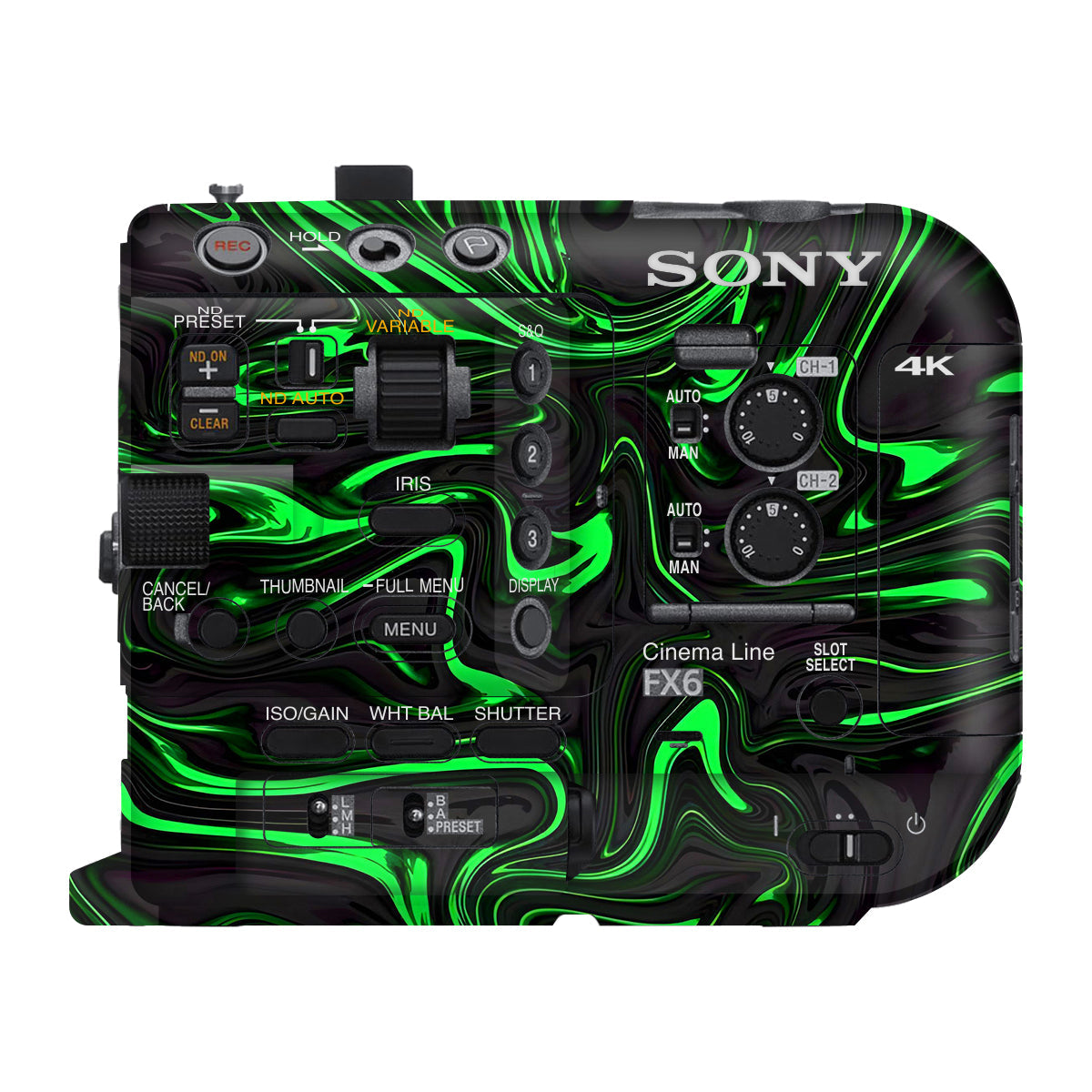 Green Liquid Pattern Sony FX6 Camera Skin
