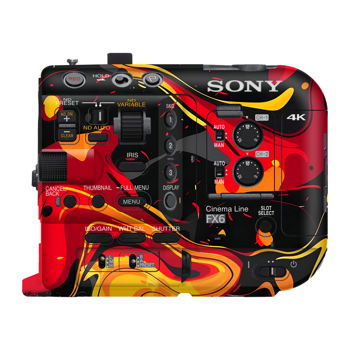 Lava Burst Sony FX6 Camera Skin