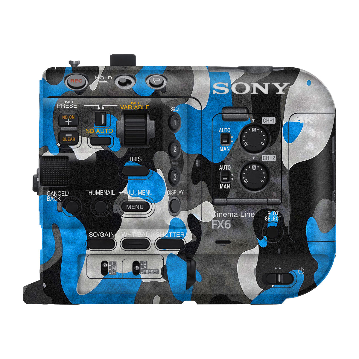 Blue Grey Camo Sony FX6 Camera Skin
