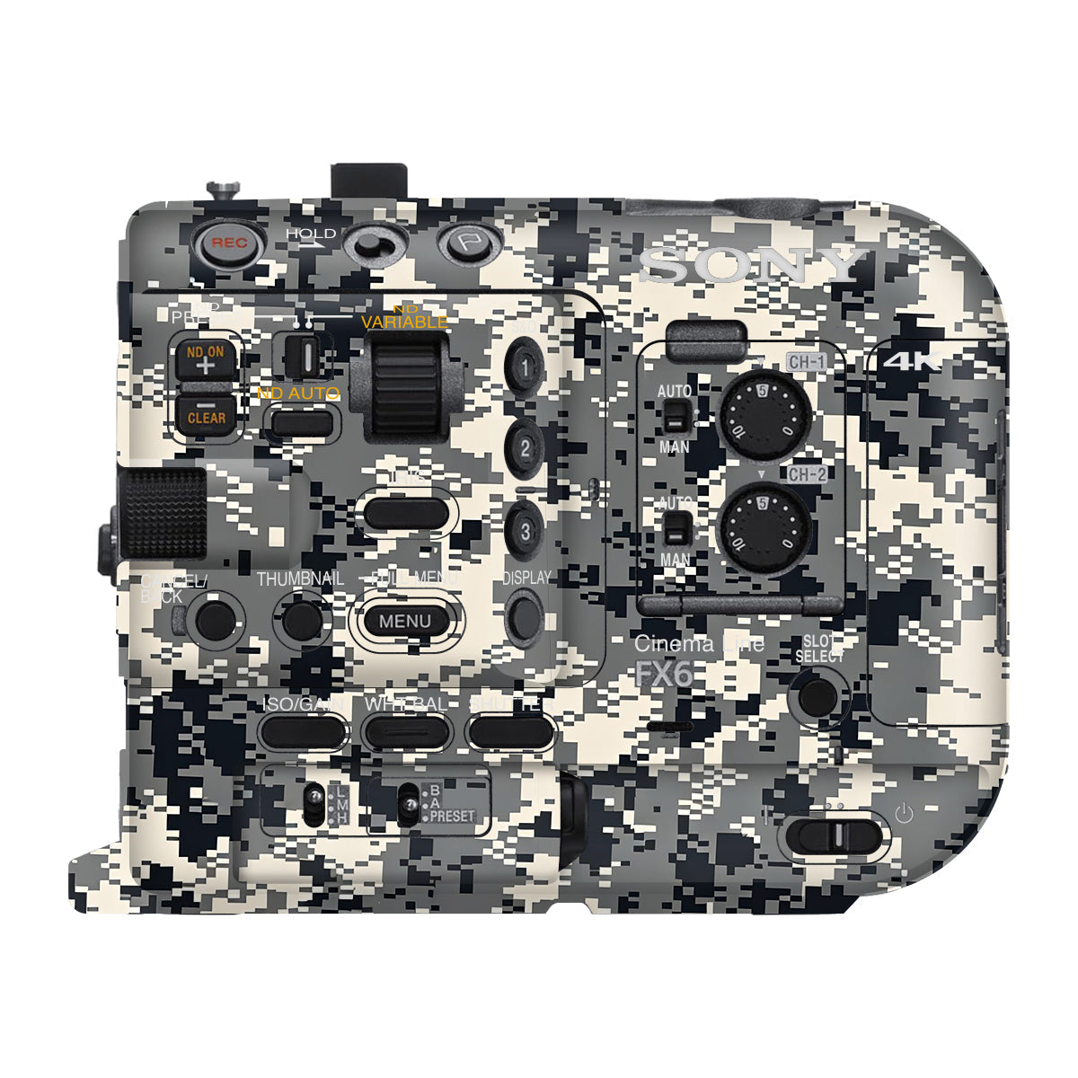 Grey Black Pixel Sony FX6 Camera Skin