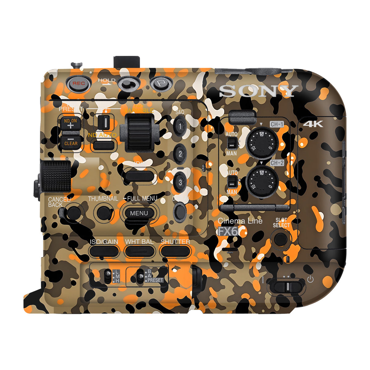 Orange Brown Spot Sony FX6 Camera Skin
