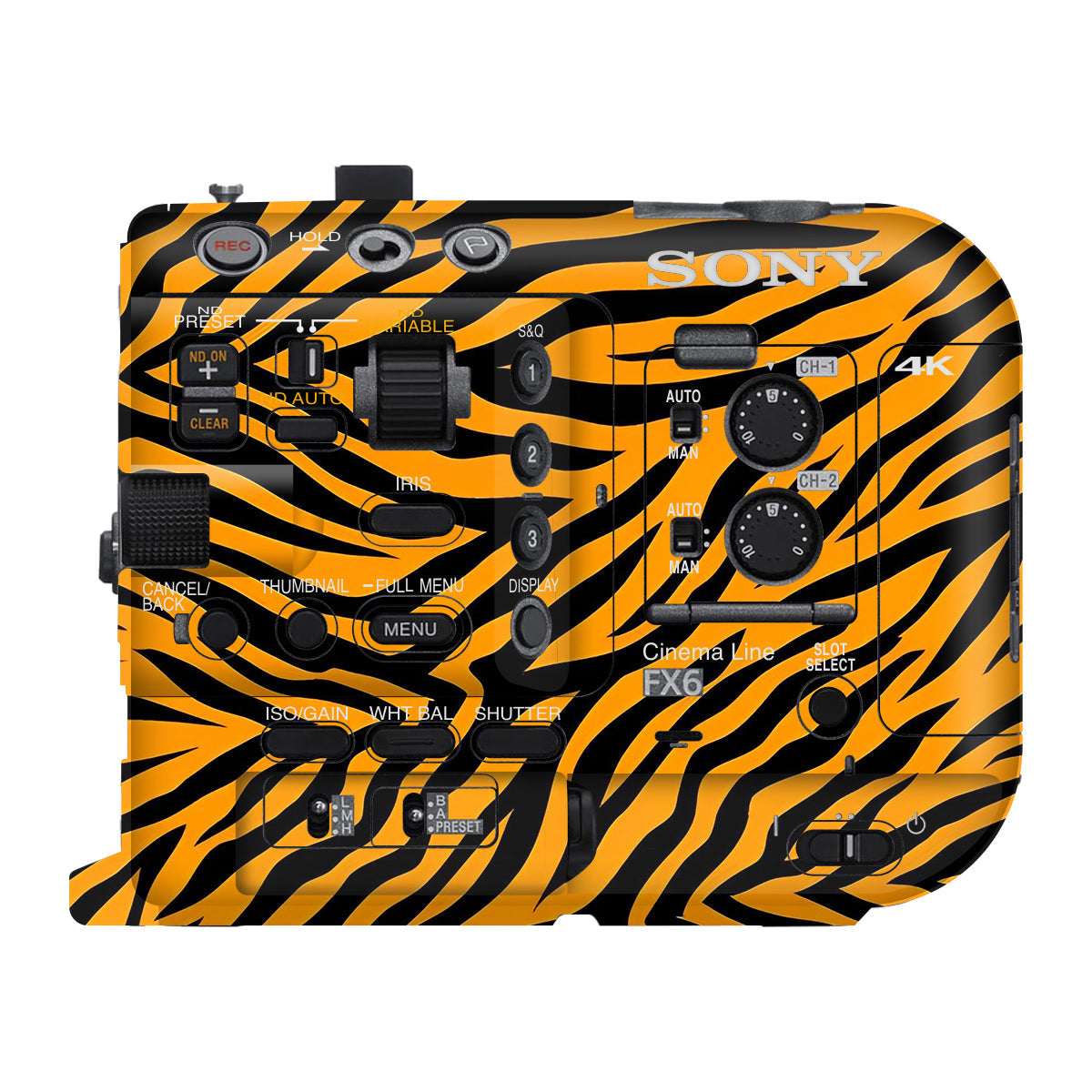 Zebra Gold Pattern Sony FX6 Camera Skin