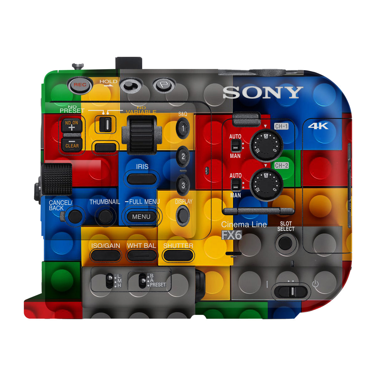 Colorful LEGO Brick Wall Pattern Sony FX6 Camera Skin