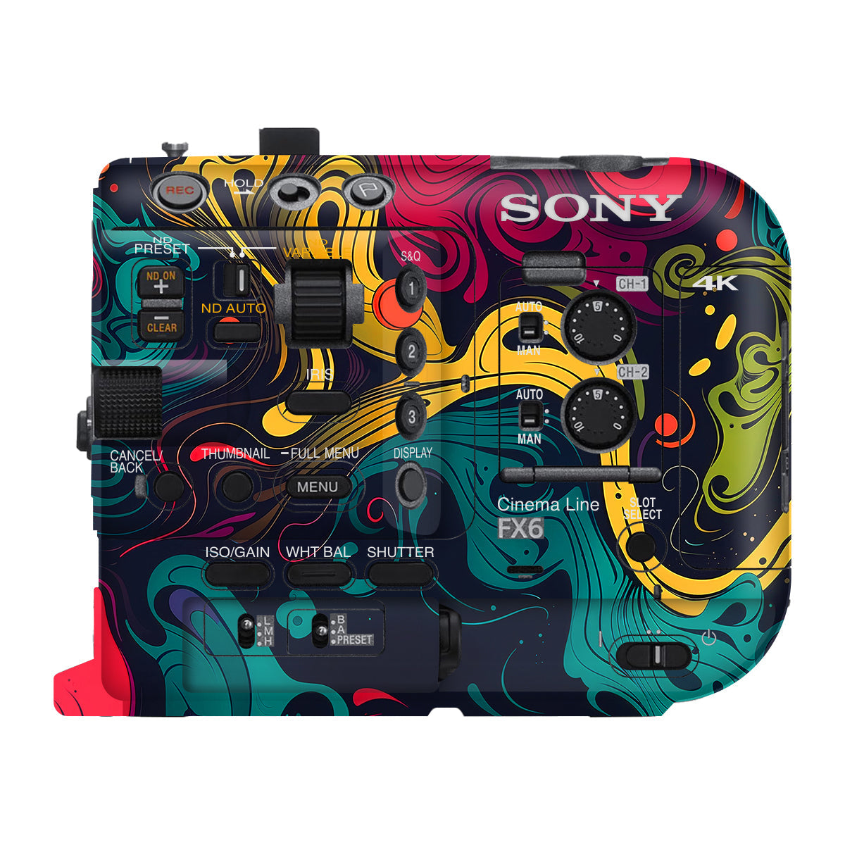 Psychedelic Color Swirl Sony FX6 Camera Skin