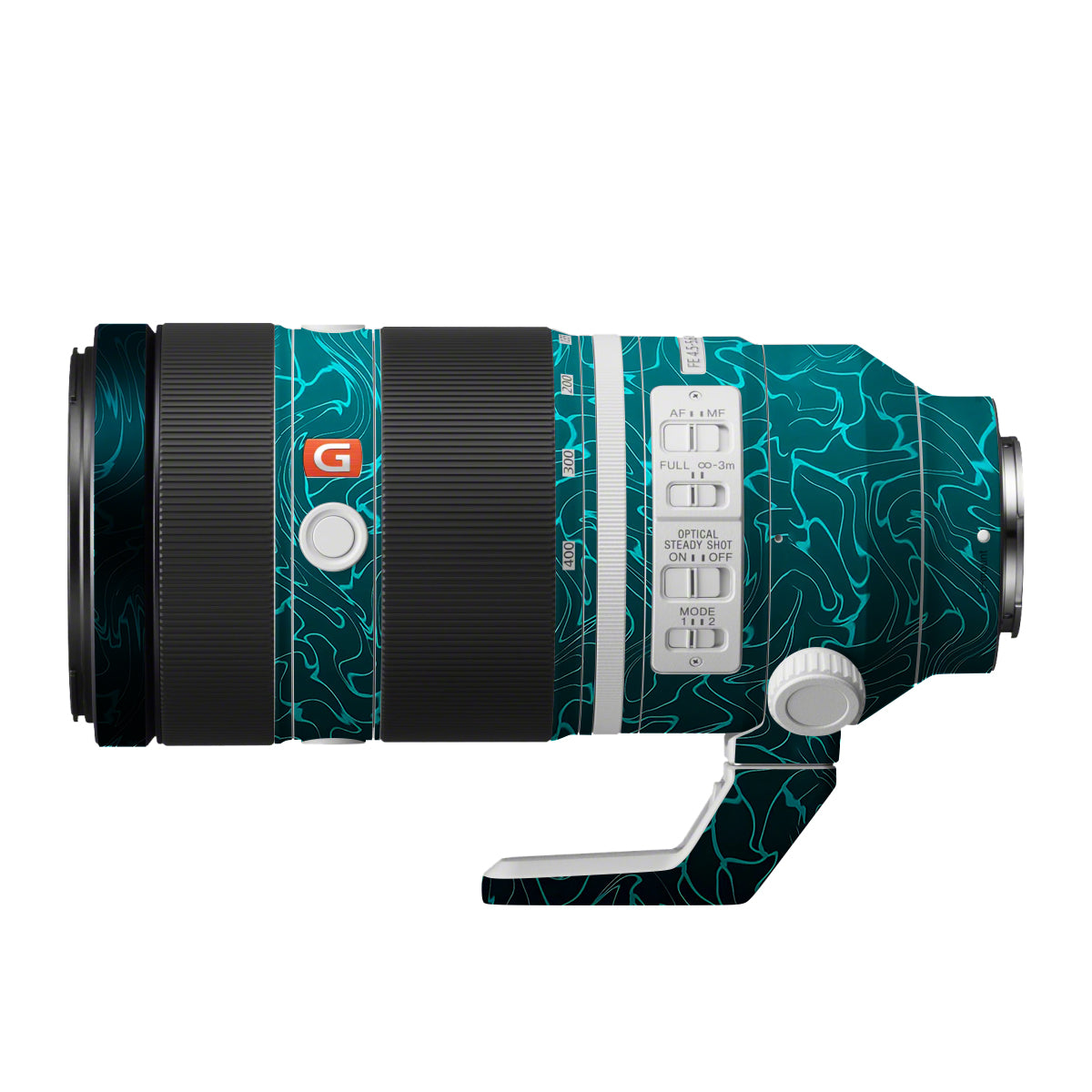 Cyan Blue to Black Gradient Sony FE 100-400mm F/4.5-5.6 GM OSS Camera Lens Skin