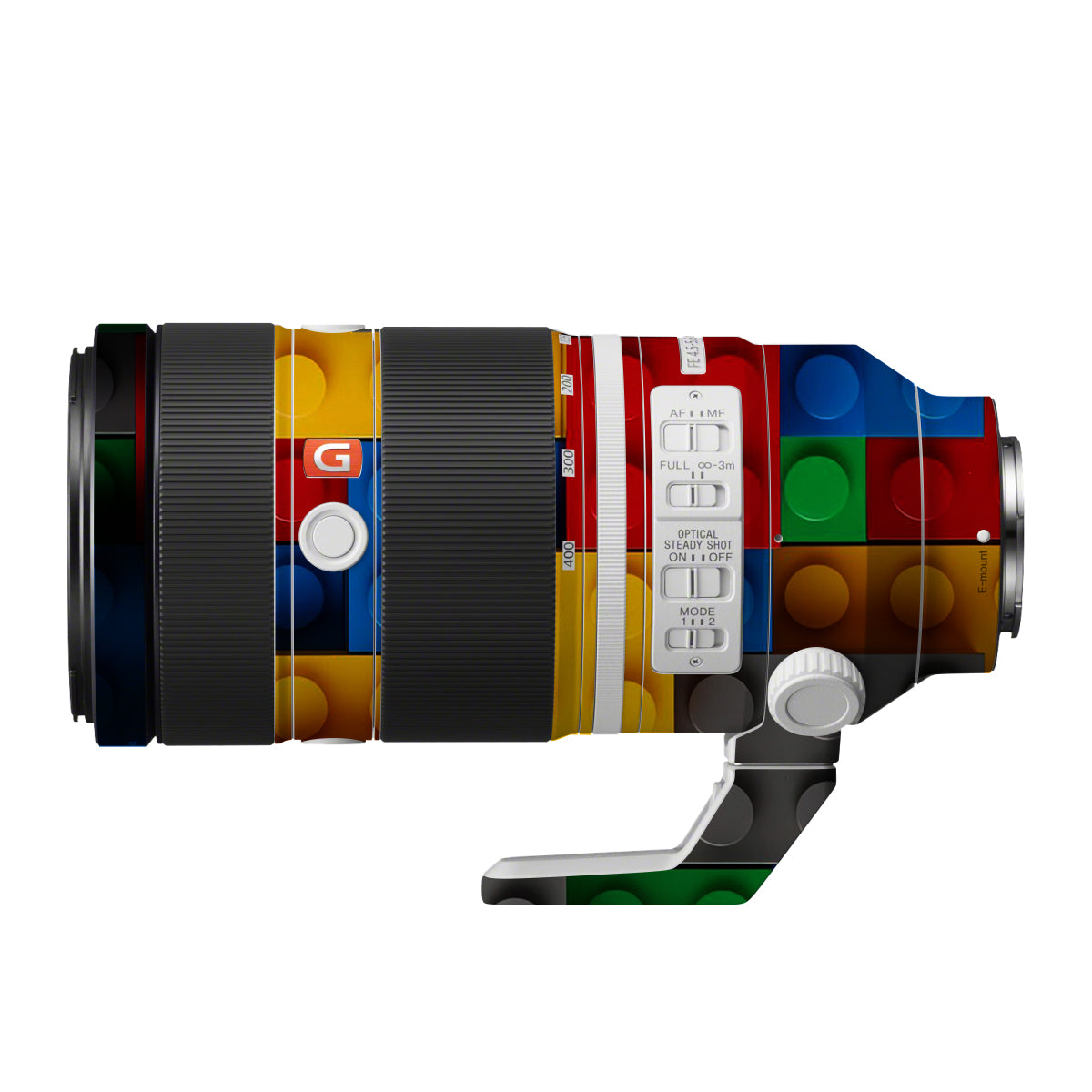 Colorful LEGO Brick Wall Pattern Sony FE 100-400mm F/4.5-5.6 GM OSS Camera Lens Skin