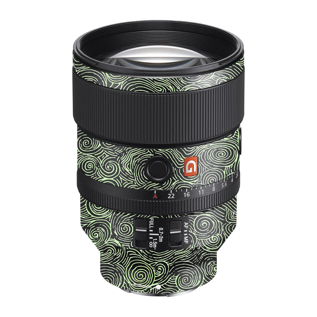 Green Spirals Sony FE 135mm F/1.8 GM Camera Lens Skin