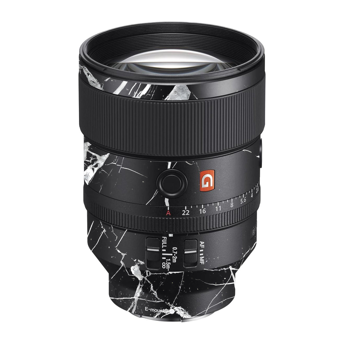 White Veins on Black Sony FE 135mm F/1.8 GM Camera Lens Skin