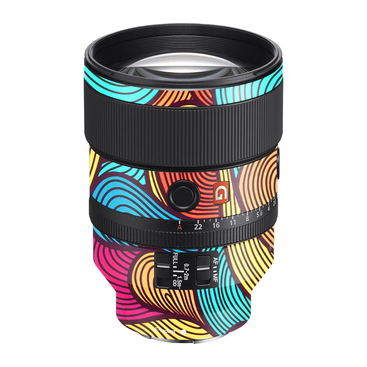 Retro Colorful Doodle Art Pattern Sony FE 135mm F/1.8 GM Camera Lens Skin