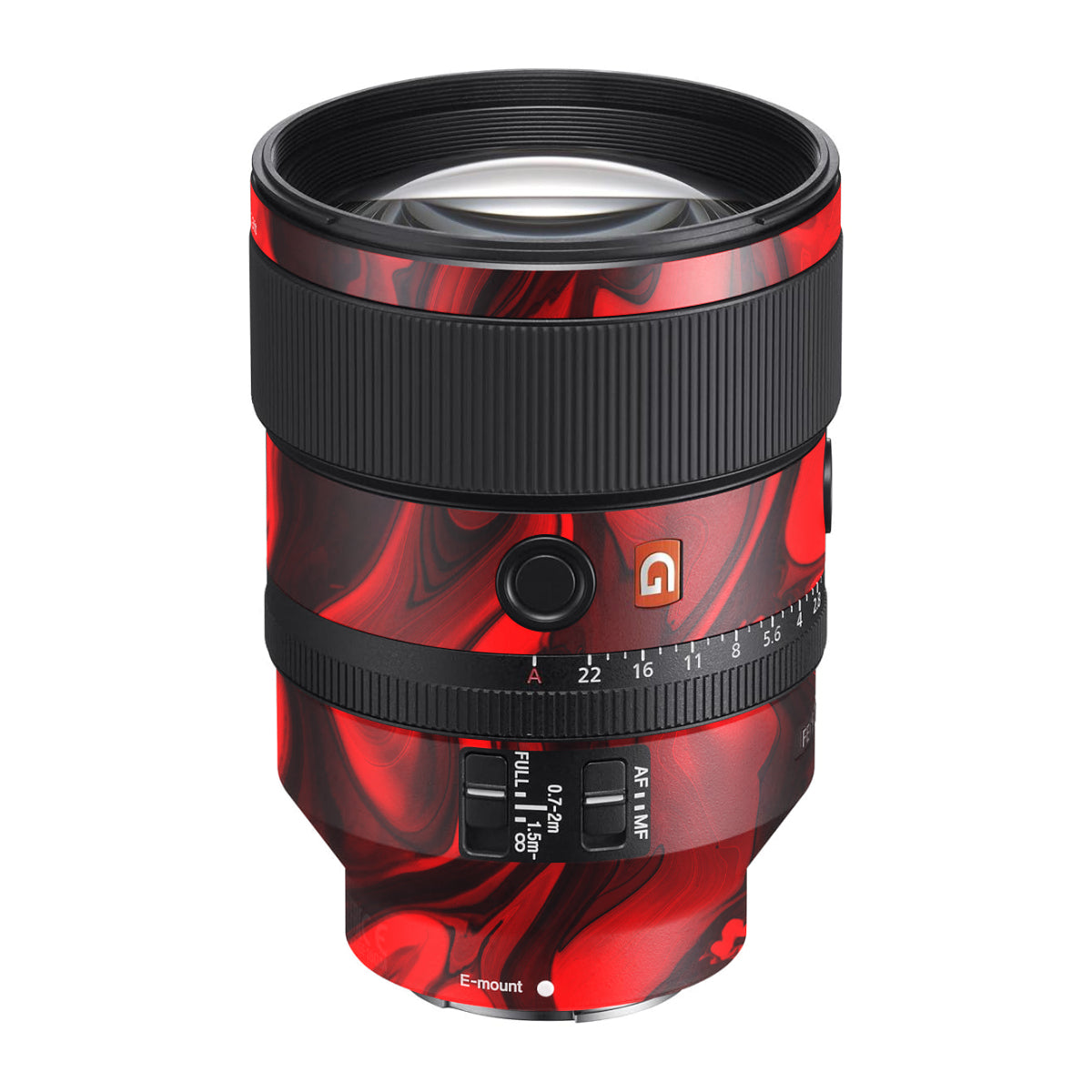 Red Lava Flow Sony FE 135mm F/1.8 GM Camera Lens Skin