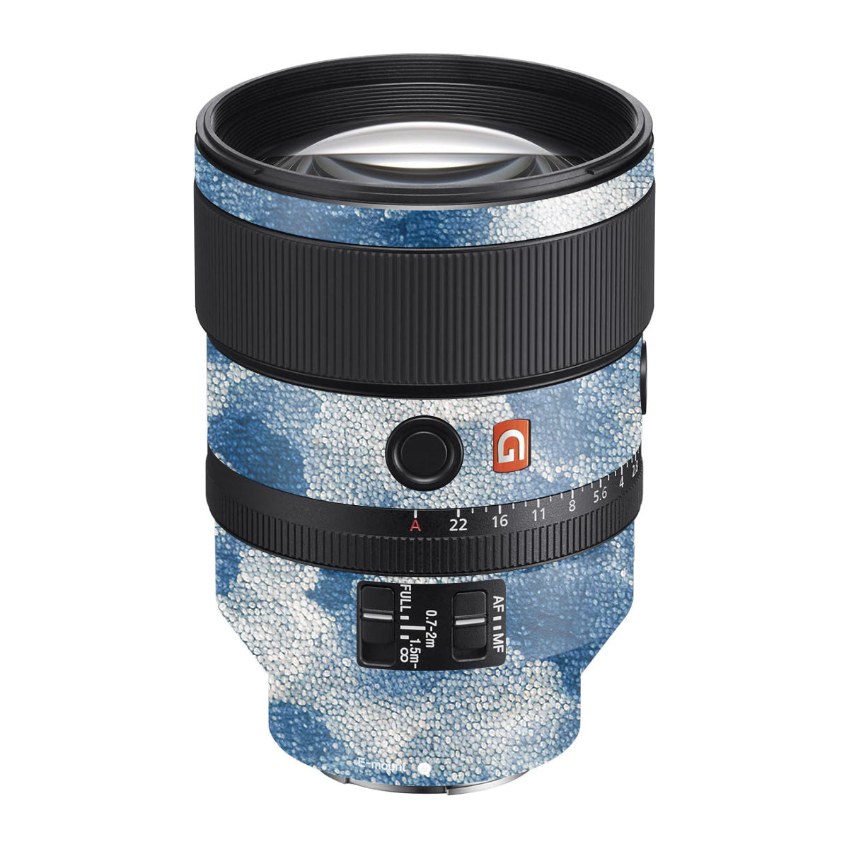 Blue Watercolor Fabric Sony FE 135mm F/1.8 GM Camera Lens Skin