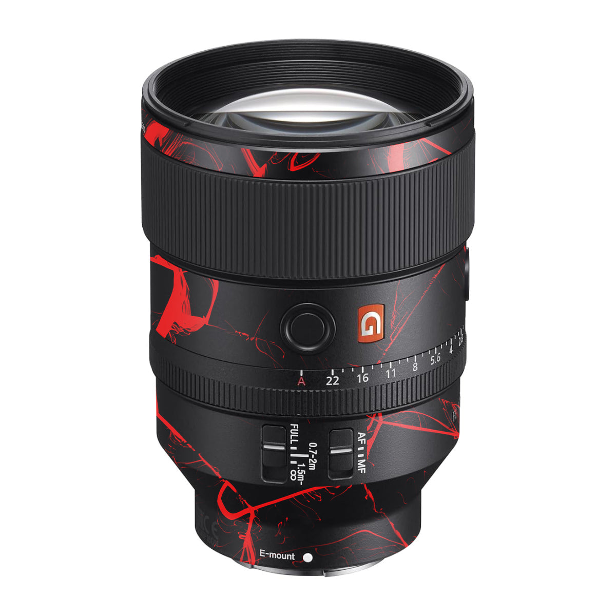 Red Neural Grid Sony FE 135mm F/1.8 GM Camera Lens Skin