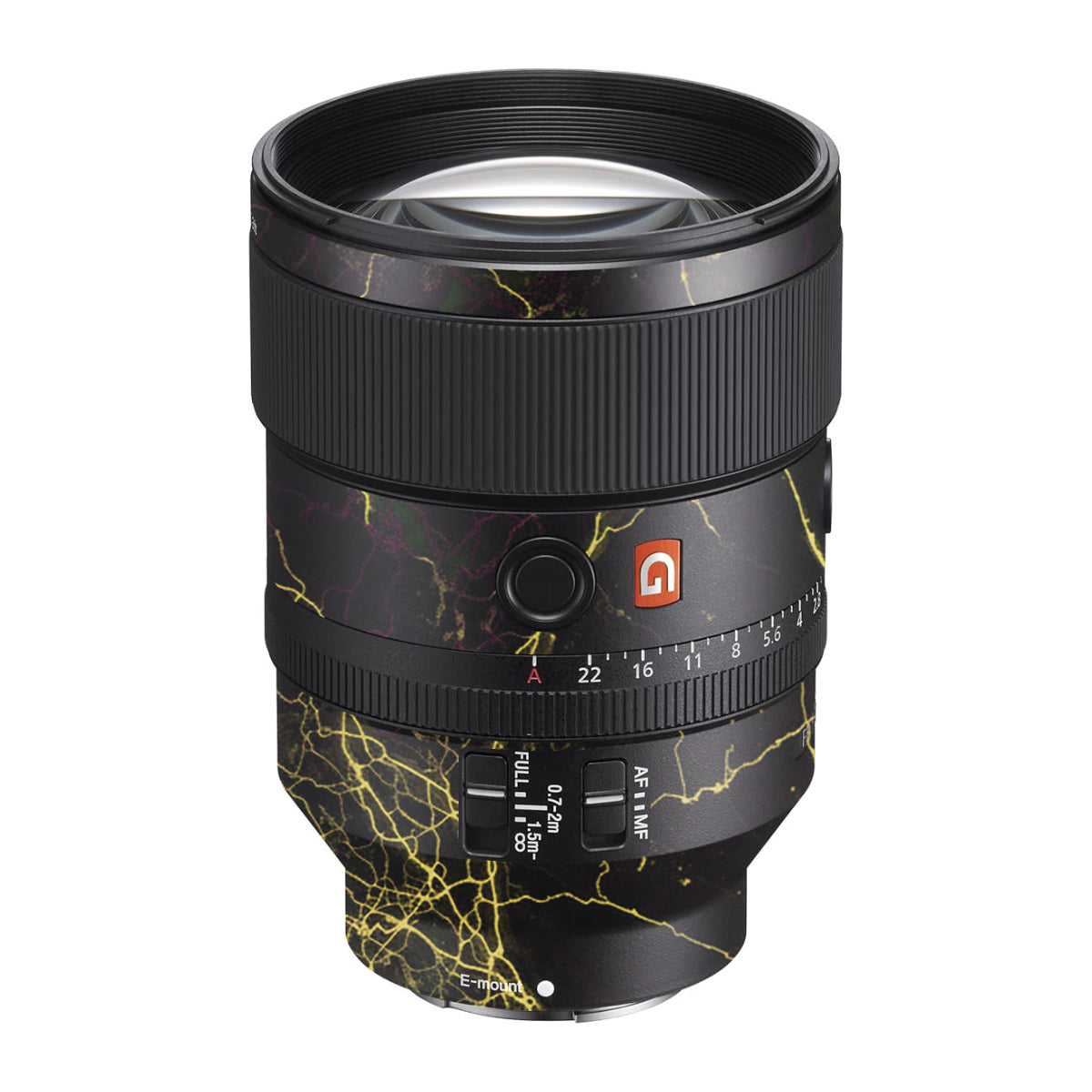 Electric Gold Veins Sony FE 135mm F/1.8 GM Camera Lens Skin